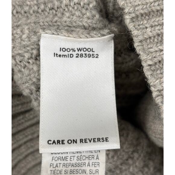 LL Bean Signature 100% Wool Full Zip Cardigan Ribbed Knit Grandpa Cabincore Lg - Picture 10 of 11